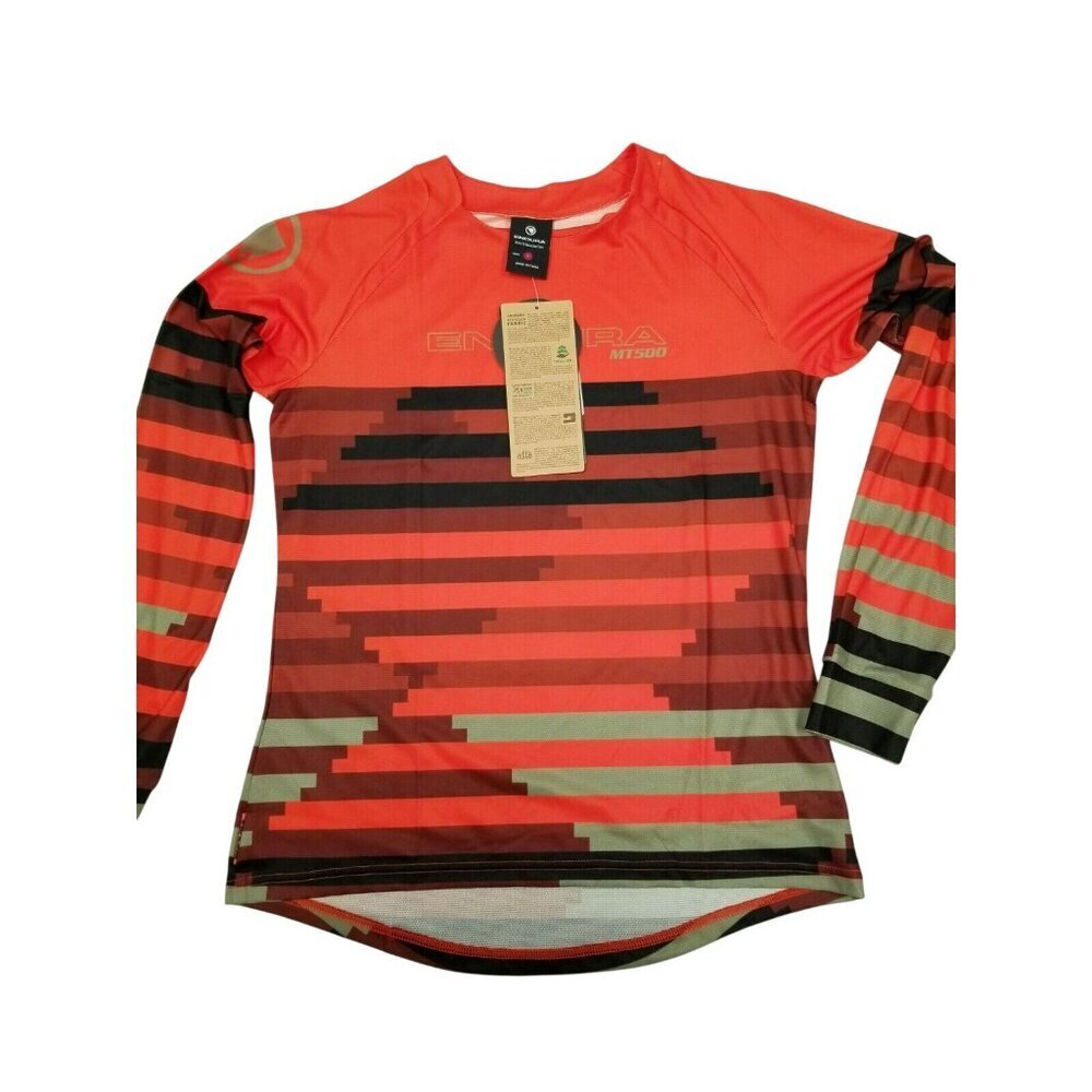 Endura Womens MT500 Supercraft‎ L/S Tee L Recycled Fabric Orange/Black